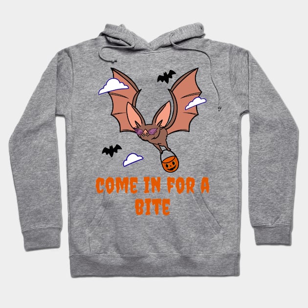 Come In For A Bite Bat Hoodie by WaggyRockstars
